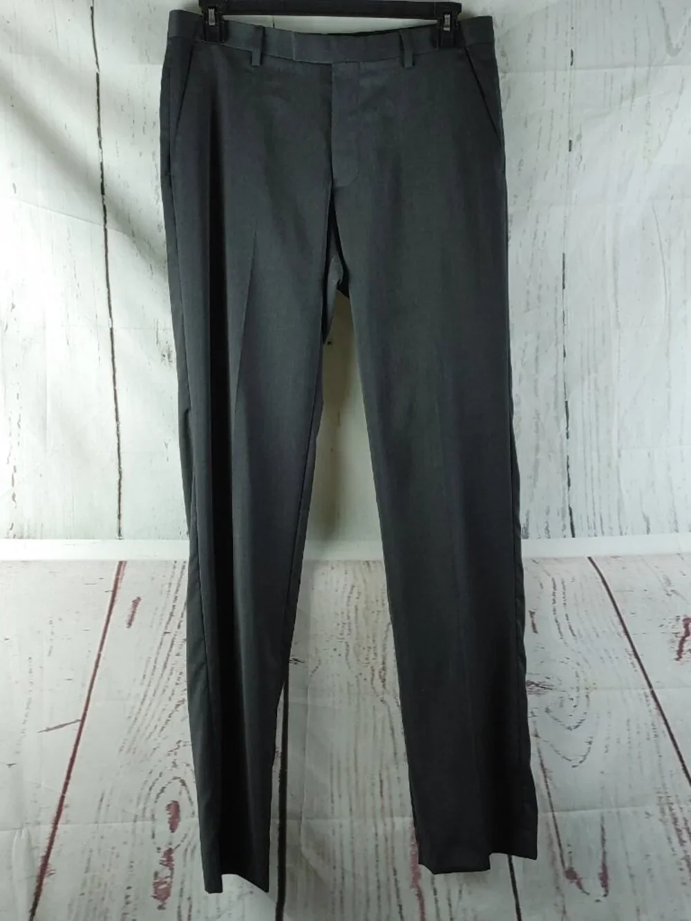 Banana Republic Modern 42S Wool 3 Button Charcoal Gray 2pc Suit 34x36 Flat Front